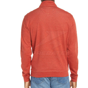 Pull d'hiver décontracté respirant à col montant et fermeture éclair quart, en tissu mélangé de coton, confortable, de haute qualité, coupe ajustée, vente en gros - Product Image 3