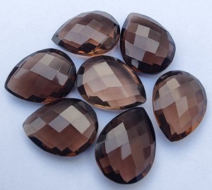 อัญมณีคริสตัลสีน้ำตาลขนาดใหญ่กว่า20มม. อัญมณีควอตซ์ทรงลูกแพร์แบบสโมควอทซ์ธรรมชาติทรงโค้ง - Product Image 5