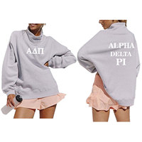 Sweat-shirt personnalisé à col montant imprimé et brodé avec logo, pour femme, streetwear d'hiver, en molleton de coton, coupe oversize, éco-responsable