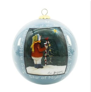 Adorno fino de bola de cristal de Navidad personalizado grande con patrón pintado en el interior - Product Image 4
