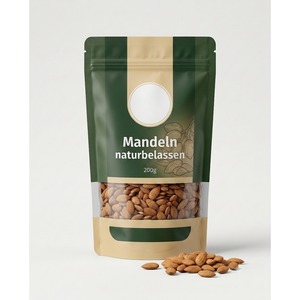 Almendras Orgánicas Naturales – Llenado por Contrato de Marca Blanca en Doypack, 1.000 g, 25.000 piezas - Product Image 1