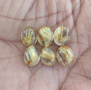 100% ควอตซ์สีทองประดับพลอยเทียมแบบเหลี่ยมเพชรพลอยหลวมสำหรับ - Product Image 1