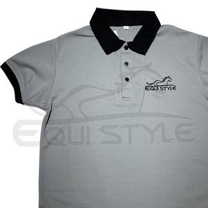 Polo gris bordado personalizado XXL alto ajustado algodón poliéster venta al por mayor polos a granel - Product Image 2