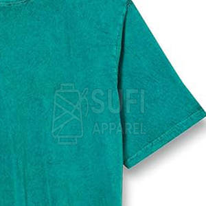 T-shirt tendance pour homme, délavé à l'acide, uni, coupe classique, 100% coton, tricoté, manches courtes, haut décontracté d'été, séchage rapide, respirant - Product Image 4