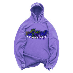 2025 nouveau Logo personnalisé hommes pull à capuche lavé à l'acide coton lourd avec manches latérales rayure hiver mode - Product Image 1