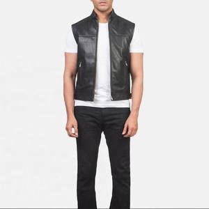 Gilet de motard pour homme hiver 2026, style SWAT, en cuir de vachette noir premium, avec capuche en peau de mouton, fermeture éclair, respirant et crocheté - Product Image 4