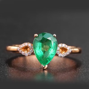 Emerald Cut 925 Sterling Silver or Gold Plated Emerald Engagement Handmade <b>Ring</b> for Women <b>Indian</b> Weddings Wholesale Fine Jewelry - Product Image 2