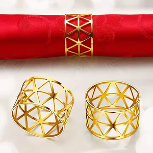 Newest metal napkin rings for <b>wedding</b> tables available for wholesale as <b>tissue</b> holders in party decorations In gold napkin ring - Product Image 4
