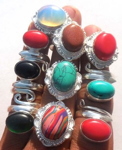 ชุดแหวน8X12mm อัญมณีหลากสีหลายสีทำด้วยมือเงินสเตอร์ลิงทำด้วยมือสำหรับชุดเครื่องประดับแฟชั่นสำหรับเป็นของขวัญวันครบรอบ - Product Image 3