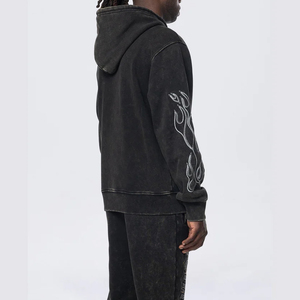 Vente en gros de sweat à capuche surdimensionné avec strass pour hommes, vêtements d'automne et d'hiver, sweats à capuche thermiques avec logo brillant rinestoned - Product Image 4