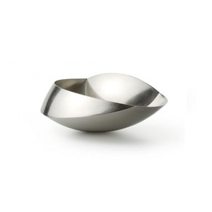Bol de finition en métal aluminium brillant argenté Design fait main Bol en métal aluminium de service de salade de nourriture design finition brillante - Product Image 4