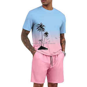 2025 été nouveaux hommes hommes 2 pièces décontracté Shorts ensembles lavé couleur à manches courtes t-shirt Shorts solide survêtement ensembles courts - Product Image 3