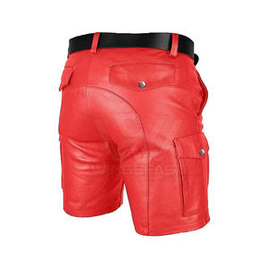 Pantalones cortos de cuero de nuevo diseño más vendidos para hombres Venta caliente Nueva llegada Pantalones cortos de cuero ligeros para hombres - Product Image 5