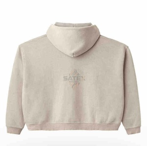 Nouveau sweat à capuche unisexe vintage en coton 100% brodé avec logo personnalisé, effet délavé, respirant, avec fermeture éclair, idéal pour l'hiver, vente en gros de sportswear de haute qualité - Product Image 2