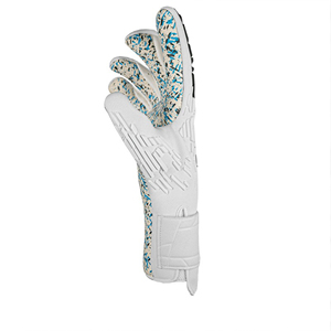 Guantes de portero transpirables impermeables de seis dedos de cuero blanco correa de muñeca ajustable con agarre moteado para práctica de fútbol - Product Image 5