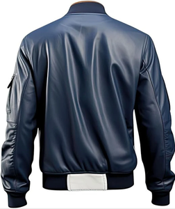 Esprit Bomber Pilot Jacket en 100% Cuero de oveja genuino High Street Slim Fit Cremallera Invierno Transpirable Viscos Forro Rib Collar - Product Image 2