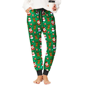 Femmes élégantes pantalons de survêtement de Noël chaud et confortable cordon de serrage pantalons de survêtement de Noël Polyester doux Premium Look de vacances - Product Image 5