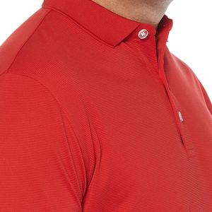 Polo Rojo de Manga Corta para Hombre, Tejido de Algodón Transpirable, Diseño Casual de Color Sólido con Botones, Corte Regular - Product Image 4