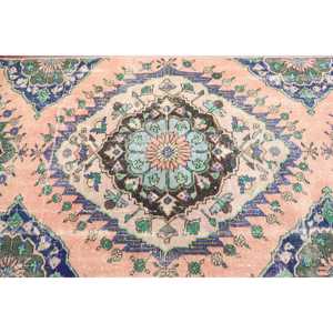 Tapis turc vintage 3,3x11,7 pi (100x358 cm), tapis persan rose - Product Image 4