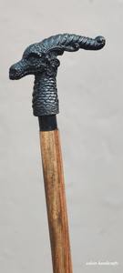 Bastón de Paseo con Mango de Cabeza de Dragón Vintage, Bastón Negro de Metal Pulido, Bodas, Aniversarios, Navidad, Regalos Antiguos, Calvin - Product Image 3