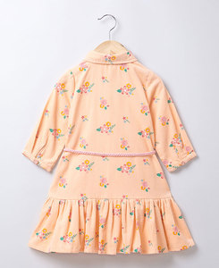 Robe en coton rayée pour filles, à volants, col rabattu, manches courtes, mi-mollet, style estival, écologique, respirante et mignonne - Product Image 1