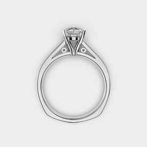 Lab Grown 1ct Cut Diamond en 14K Solitario de oro sólido Anillo de compromiso Joyería fina hecha a mano para propuestas de boda Novias - Product Image 3