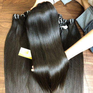 Venta al por mayor Super doble Remy Virgen extensiones de cabello humano trama de la piel de Vietnam precio barato Paquete de pelo peluca y Frontal - Product Image 1