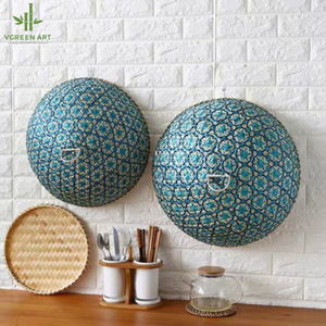 Bandeja de servicio de bambú perla coral con cúpula de mesa roja colorida, venta al por mayor, cesta de almacenamiento de alimentos con tapa en Vietnam - Product Image 5