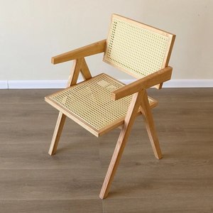 Muebles nórdicos de madera maciza para el hogar, sillas de comedor de ratán - Product Image 3