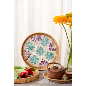 Bandeja de Mimbre para Servir Frutas y Dátiles, Bandeja Tejida para Postres de Chocolate, Diseño Elegante, Ideal para Venta al por Mayor, Bandeja para Alimentos con Asas Simples - Product Image 6