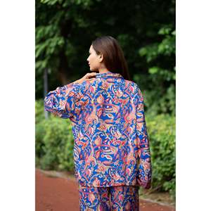 <b>Silk</b> Blend Women's Pyjama Set Silky Soft Cozy Breathable Nightwear Unique Paisley Pattern Pockets ODM Woven for Bridesmaids - Product Image 5