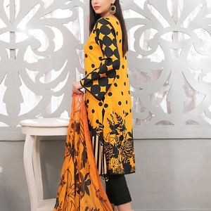 Les plus tendances nouveauté pakistanaise vêtements en lin décontractés Salwar avec Kameez pour femme fabriqué au Pakistan matériel de soie pour les fêtes - Product Image 2