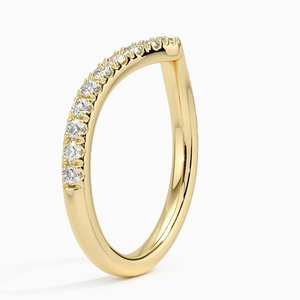 Banda con curvas de boda minimalista de oro amarillo de 14 quilates de diamante cultivado en laboratorio de estilo clásico para joyería de calidad Premium de gama alta regalo de mujer - Product Image 2