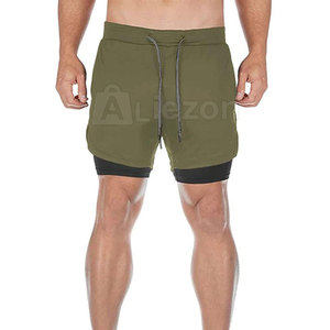 กางเกงฟิตเนสขาสั้นสำหรับผู้ชายมีเชือกหูรูดออกแบบได้ตามต้องการ - Product Image 3