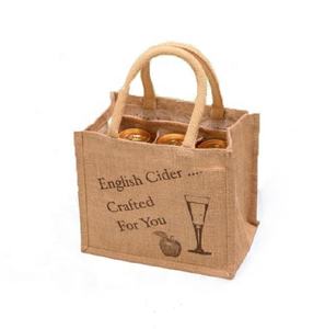 Sacs fourre-tout de transport pour bouteille de vin en jute écologique avec poignées élégantes en corde Logo personnalisé pour les amateurs de vin - Product Image 6