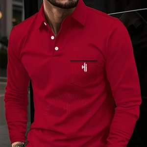 2024 nouveauté haute qualité hommes surdimensionné 100% coton polos solide à manches courtes respirant maillot de Golf teint uni - Product Image 1