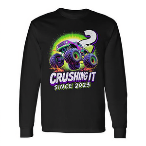 Camiseta de manga larga para niños de 2.° cumpleaños Birthday Monster Truck, para niños nacidos en 2023 - Product Image 2