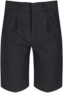 Boys Pull-UP School Shorts Uniform Half Elasticated Back~NO Zip/Clip~ 2-11YEARS