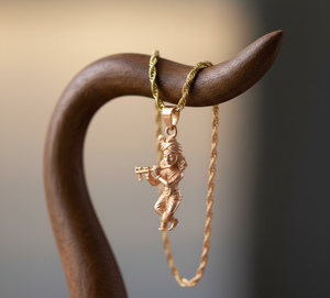 สร้อยคอโซ่โรเดียมสีเงินสวมใส่ได้ทุกวันจี้รูปสัตว์พระพุทธเจ้ารูปพระกฤษณะจี้ทองคำชุบทองได้รับความนิยมของขวัญสำหรับผู้ชาย - Product Image 6