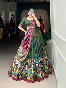 Lehenga choli ผู้ผลิตและผู้จัดจำหน่ายจากอัตราที่ต่ำที่สุดพิมพ์ลายกาลามาริ - Product Image 3