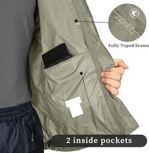 Chaqueta Impermeable Ligera con Capucha para Hombre, Chaqueta de Poliéster para Hombre, para Senderismo, Viajes, Primavera, Formal, Impermeable para Exteriores - Product Image 4