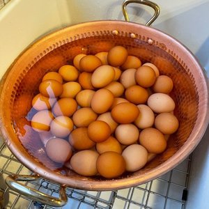 Cacerola de cobre con asas de bronce - Product Image 3