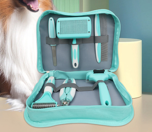 ชุดอุปกรณ์กรูมมิ่งสัตว์เลี้ยงแบบพกพาเป็นมิตรกับสิ่งแวดล้อม สำหรับแมวและสุนัข พร้อมแปรงตัดเล็บ หวีกำจัดขนหลุดร่วง และกระเป๋าเก็บอุปกรณ์มืออาชีพ - Product Image 5