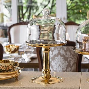 Modern Metal Cake Stand With Glass Dome Suitable For Minimalist Countertop Dessert Presentation Needs Today - Product Image 3
