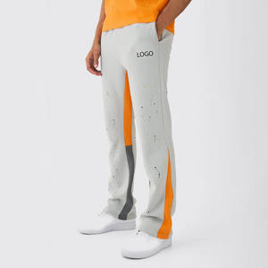 กางเกงวอร์มทรงหลวมสำหรับผู้ชายกางเกงวอร์มเอวกลางลายกราฟฟิตีสีสาดน้ำออกแบบโลโก้ได้ตามต้องการ - Product Image 1