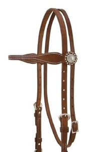 Nouvelle arrivée en cuir véritable Headstall Western Horse Bride Horse Tack en cuir Western Headstall Cowboy Western Horse Tack Set - Product Image 3