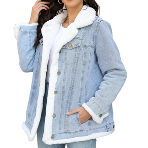 Veste en jean haute performance pour femmes, design classique, look streetwear, couleur unie, look élégant, veste en jean - Product Image 1