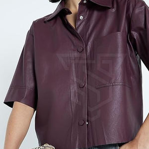 Dernier style de haut en cuir pour femmes de couleur personnalisée en taille adulte Haut en cuir pour femmes Street Wear - Product Image 3