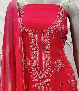 Designer moderne non cousu brodé à la main belle tenue de fête de qualité supérieure costumes style traditionnel indien tendance - Product Image 3