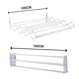 Tendedero Plegable de Acero Blanco Extensible de 60 cm para Montar en la Pared, Interior/Exterior, con 9 Barras, Conveniente y Práctico para Uso Diario - Product Image 6